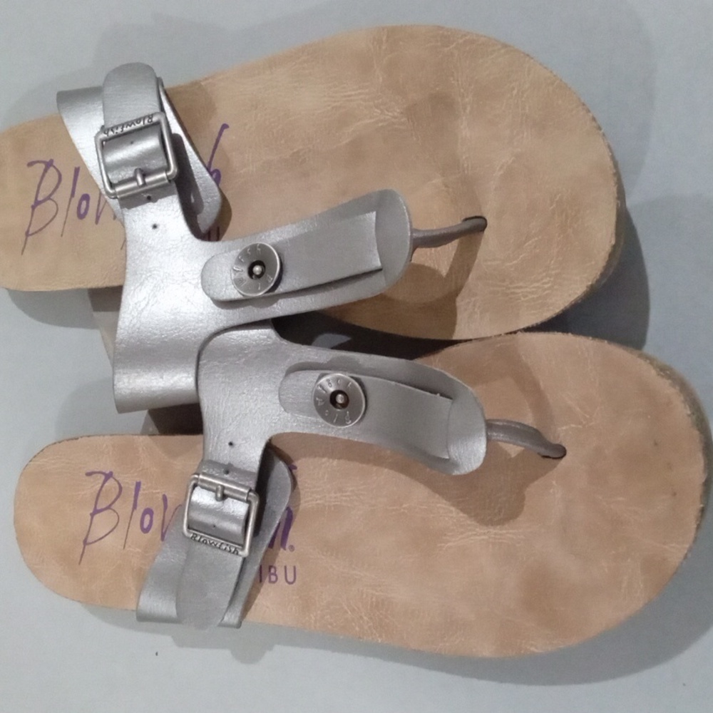 Blowfish Malibu silver and brown sandals